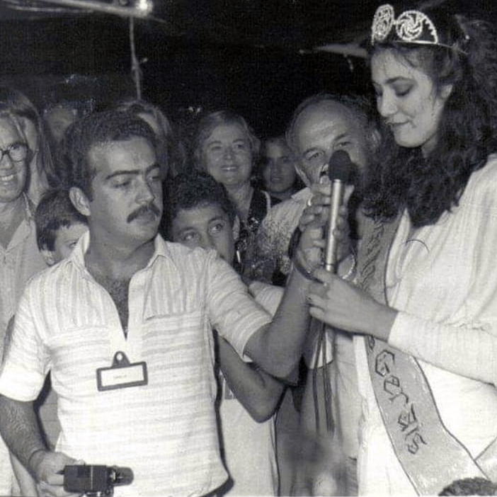 Danilo com a Miss ltaúna e Miss Minas Gerais 1985, Margareth Penna Corradi